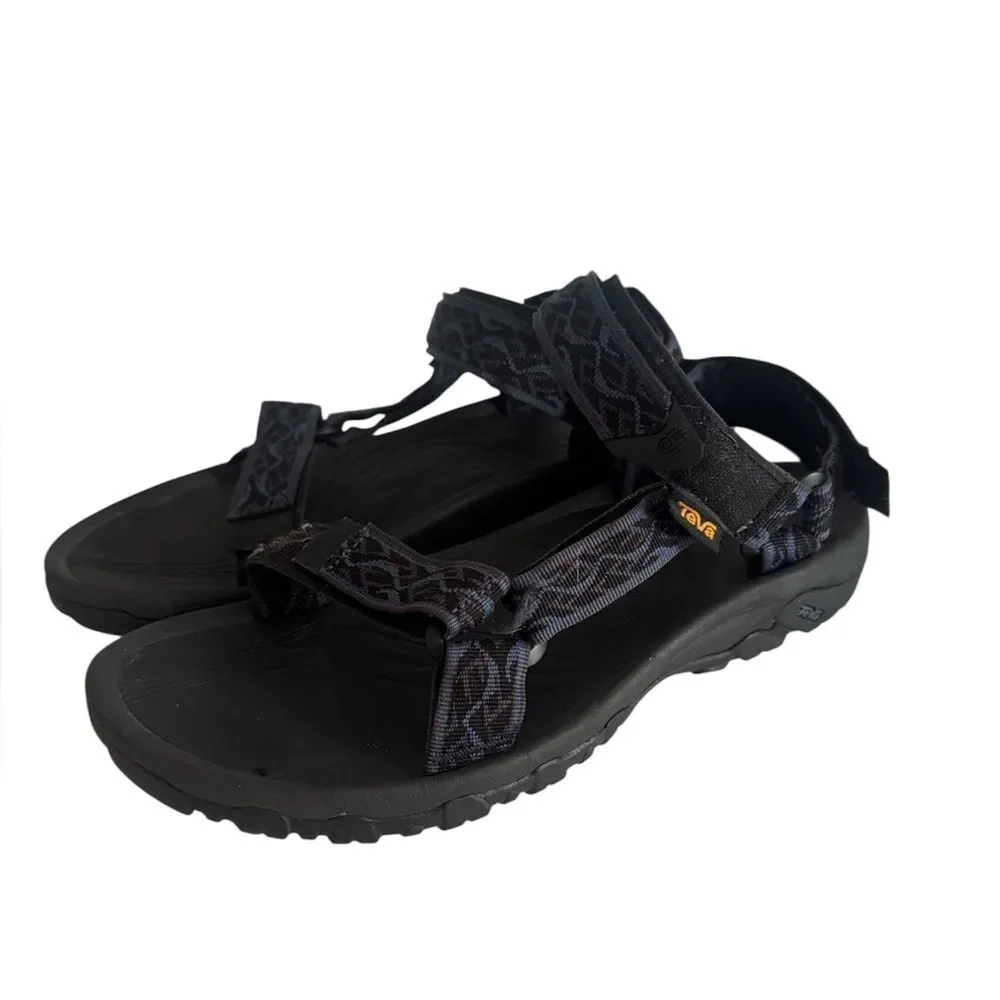 Teva Men's Black Patterned Sandals EUC